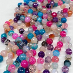Rengarenk Çakra Ceyt Fasetli Kesim Doğal Taş 8 mm 1 Dizi -DTB-1134
