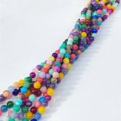 Rengarenk Ceyt Çakra Doğal Taş 8 Mm 1 Dizi-DTB-1137