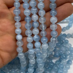 Buz Mavi Ceyt Doğal Taş 8 Mm 1 Dizi-DTB-1139