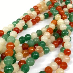 Kremli Yeşilli Ceyt Doğal Taş 8 Mm 1 Dizi-DTB-1140