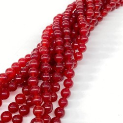 Koyu Kırmızı Ceyt Doğal Taş 8 Mm 1 Dizi-DTB-1141