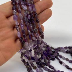 Mor Ametist Mercimek Kesim Doğal Taş 1 Dizi-DTB-1145