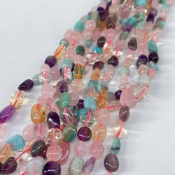 Rengarenk Çakra Mercimek Kesim Doğal Taş 1 Dizi-DTB-1151