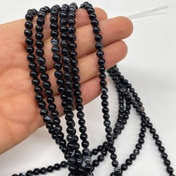 Siyah Doğal Taş Akik 6 Mm 1 Dizi-DTB-1157