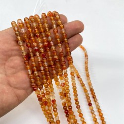 Açık Kahve Doğal Taş Akik 6 Mm 1 Dizi-DTB-1159