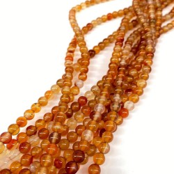 Açık Kahve Doğal Taş Akik 6 Mm 1 Dizi-DTB-1159