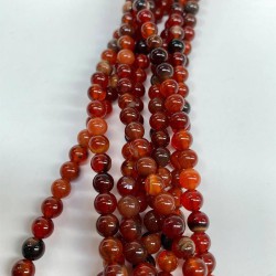 Kahverengi Doğal Taş Akik 6 Mm 1 Dizi-DTB-1161