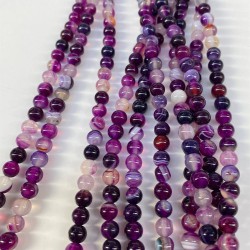 Mor Doğal Taş Akik 6 Mm 1 Dizi-DTB-1162