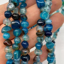 Turkuaz Renkli Çakıl Taşı Kesim Doğal Taş 1 Dizi-DTB-1170