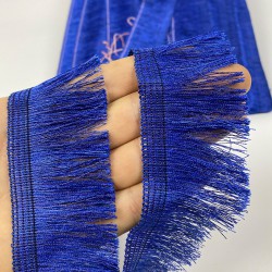 Saks Mavi Düz İp Saçak Püskül Şerit-DUZIP-1006