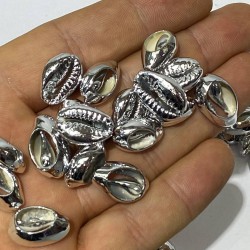 Gümüş Rengi Tazı Boncuk Deniz Kabuğu-DZK-1020