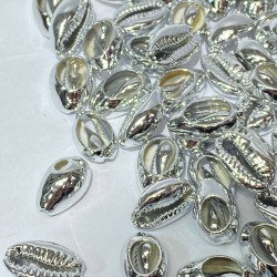 Gümüş Rengi Tazı Boncuk Deniz Kabuğu-DZK-1020