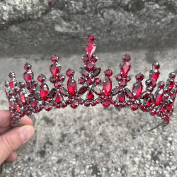 Elvira Bordo Gelin Kına Tacı Özel Gün Aksesuar Kadın Taç Saç Aksesuarı-ELVIRA-2 Elvira Bordo Gelin Kına Tacı Özel Gün Aksesuar Kadın Taç Saç Aksesuarı-ELVIRA-2