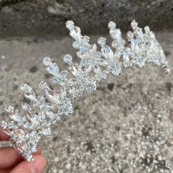 Elvira Gümüş Gelin Kına Tacı Özel Gün Aksesuar Kadın Taç Saç Aksesuarı-ELVIRA-3 Elvira Gümüş Gelin Kına Tacı Özel Gün Aksesuar Kadın Taç Saç Aksesuarı-ELVIRA-3