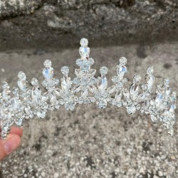 Elvira Gümüş Gelin Kına Tacı Özel Gün Aksesuar Kadın Taç Saç Aksesuarı-ELVIRA-3 Elvira Gümüş Gelin Kına Tacı Özel Gün Aksesuar Kadın Taç Saç Aksesuarı-ELVIRA-3