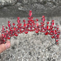 Elvira Kırmızı Gelin Kına Tacı Özel Gün Aksesuar Kadın Taç Saç Aksesuarı-ELVIRA-4 Elvira Kırmızı Gelin Kına Tacı Özel Gün Aksesuar Kadın Taç Saç Aksesuarı-ELVIRA-4