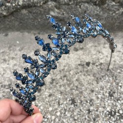 Elvira Lacivert Gelin Kına Tacı Özel Gün Aksesuar Kadın Taç Saç Aksesuarı-ELVIRA-5 Elvira Lacivert Gelin Kına Tacı Özel Gün Aksesuar Kadın Taç Saç Aksesuarı-ELVIRA-5