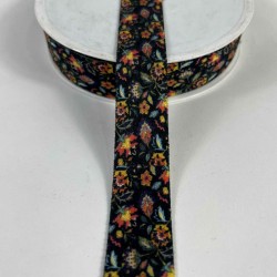 Darkflora Secret Mini &Ccedil;i&ccedil;ek Desenli Kadife Şerit &ndash; Vintage Dekoratif Kurdele 1 Metre-ETNIKSERIT-11