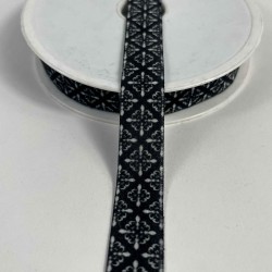 Noirline Ottoman Minimal Kadife Dekoratif Şerit &ndash; Siyah Beyaz Tasarım 1 Metre-ETNIKSERIT-19