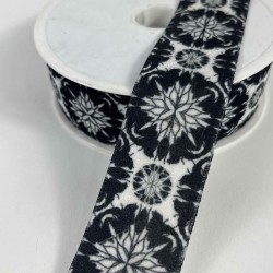 Monartex Siyah Beyaz Etnik Desenli Dekoratif Şerit Kurdele 1 Metre-ETNIKSERIT-3