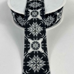 Monartex Siyah Beyaz Etnik Desenli Dekoratif Şerit Kurdele 1 Metre-ETNIKSERIT-3