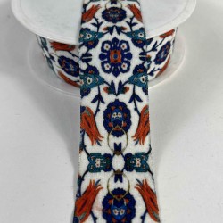 Anatolya Tile &Ccedil;ini Motifli Premium Dekoratif Şerit &ndash; Osmanlı Desenli 1 Metre-ETNIKSERIT-7