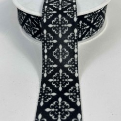 Noir Ottoman Minimal Desenli Kadife S&uuml;sleme Şeridi &ndash; Siyah Beyaz Premium 1 Metre-ETNIKSERIT-8