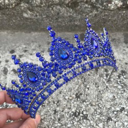 Eveline Saks Mavi Prenses Tacı – Işıltılı Gelin Düğün Abiye İçin Gösterişli Taç Modeli-EVELINE-1 Eveline Saks Mavi Prenses Tacı – Işıltılı Gelin Düğün Abiye İçin Gösterişli Taç Modeli-EVELINE-1