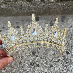 Eveline Gümüş Gold Prenses Tacı – Işıltılı Gelin Düğün Abiye İçin Gösterişli Taç Modeli-EVELINE-2 Eveline Gümüş Gold Prenses Tacı – Işıltılı Gelin Düğün Abiye İçin Gösterişli Taç Modeli-EVELINE-2