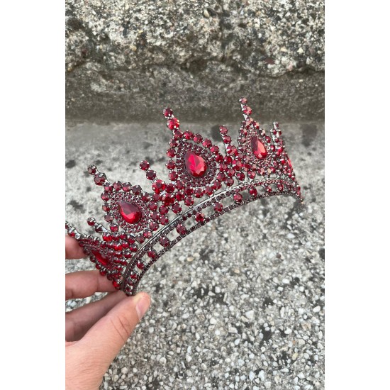 Eveline Bordo Prenses Tacı – Işıltılı Gelin Düğün Abiye İçin Gösterişli Taç Modeli-EVELINE-3 Eveline Bordo Prenses Tacı – Işıltılı Gelin Düğün Abiye İçin Gösterişli Taç Modeli-EVELINE-3