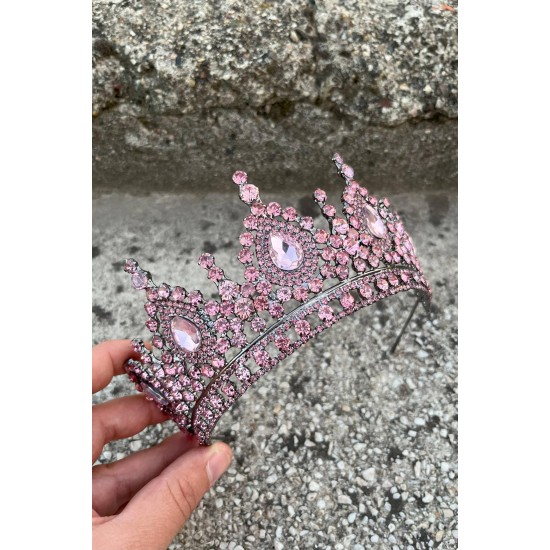 Eveline Pembe Prenses Tacı – Işıltılı Gelin Düğün Abiye İçin Gösterişli Taç Modeli-EVELINE-4 Eveline Pembe Prenses Tacı – Işıltılı Gelin Düğün Abiye İçin Gösterişli Taç Modeli-EVELINE-4