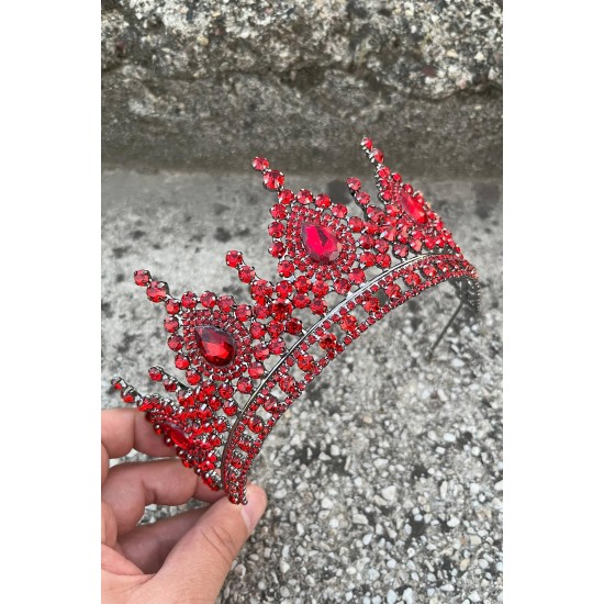 Eveline Kırmızı Prenses Tacı – Işıltılı Gelin Düğün Abiye İçin Gösterişli Taç Modeli-EVELINE-5 Eveline Kırmızı Prenses Tacı – Işıltılı Gelin Düğün Abiye İçin Gösterişli Taç Modeli-EVELINE-5