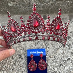 Eveline Bordo Taç Damla Mekik Küpe Seti – Kına Nişan Düğün Abiye Aksesuar Takımı-EVELINE-6 Eveline Bordo Taç Damla Mekik Küpe Seti – Kına Nişan Düğün Abiye Aksesuar Takımı-EVELINE-6