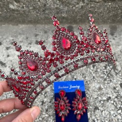 Eveline Bordo Taç İnce Mekik Küpe Seti – Kına Nişan Düğün Abiye Aksesuar Takımı-EVELINE-9 Eveline Bordo Taç İnce Mekik Küpe Seti – Kına Nişan Düğün Abiye Aksesuar Takımı-EVELINE-9