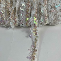 Krem Bej Hologram Kelebekli Payet Şerit &ndash; Fantasy T&uuml;l S&uuml;sleme Şeridi 1 Metre-FANTASY-2