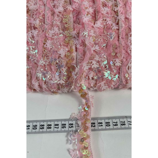 Pembe Hologram Kelebekli Payet Şerit &ndash; Fantasy T&uuml;l S&uuml;sleme Şeridi 1 Metre-FANTASY-5