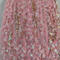 Pembe Hologram Kelebekli Payet Şerit &ndash; Fantasy T&uuml;l S&uuml;sleme Şeridi 1 Metre-FANTASY-5
