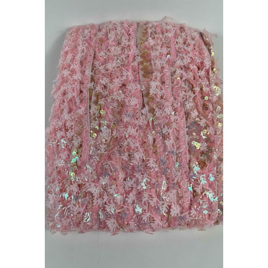 Pembe Hologram Kelebekli Payet Şerit &ndash; Fantasy T&uuml;l S&uuml;sleme Şeridi 1 Metre-FANTASY-5