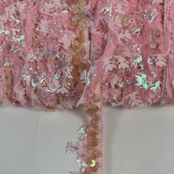 Pembe Hologram Kelebekli Payet Şerit &ndash; Fantasy T&uuml;l S&uuml;sleme Şeridi 1 Metre-FANTASY-5