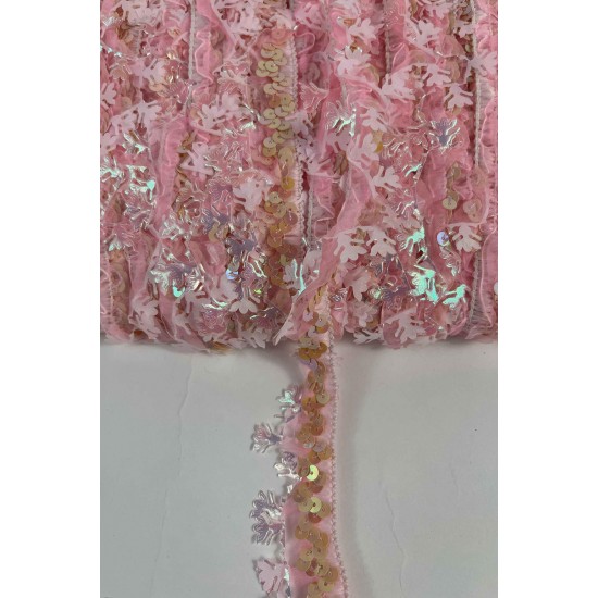 Pembe Hologram Kelebekli Payet Şerit &ndash; Fantasy T&uuml;l S&uuml;sleme Şeridi 1 Metre-FANTASY-5