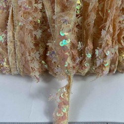 Yavruağzı Hologram Kelebekli Payet Şerit &ndash; Fantasy T&uuml;l S&uuml;sleme Şeridi 1 Metre-FANTASY-7