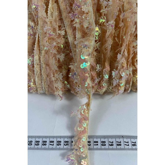 Yavruağzı Hologram Kelebekli Payet Şerit &ndash; Fantasy T&uuml;l S&uuml;sleme Şeridi 1 Metre-FANTASY-7