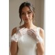 Feather Charm Beyaz T&uuml;l Gelin Eldiveni &ndash; İnci Fiyonk Detaylı L&uuml;ks Nikah & D&uuml;ğ&uuml;n Aksesuarı-FEATHER-2