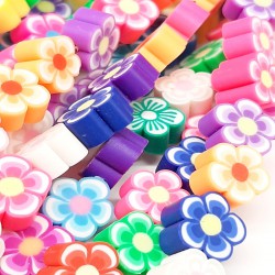 Çiçek Desenli Fimo Boncuk-FHB-1026