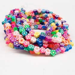 Çiçek Desenli Fimo Boncuk-FHB-1026