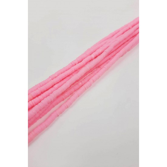 Pembe 4 mm Fimo Boncuk-FHB-1082