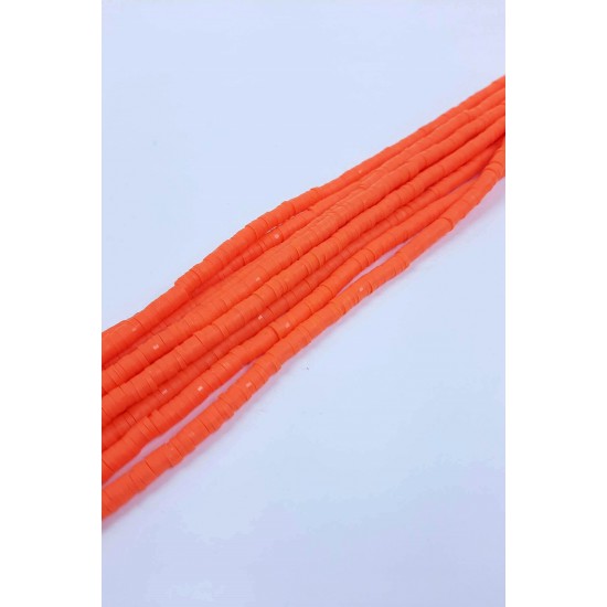 Turuncu 4 mm Fimo Boncuk-FHB-1083