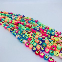 Renkli Emoji Desenli Fimo Hamur Boncuk-FHB-1149