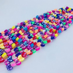 Rengarenk Kelebek Desenli Fimo Hamur Boncuk-FHB-1150