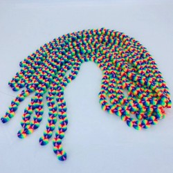 Gökkuşağı Kalp Desenli Fimo Hamur Boncuk-FHB-1152 Gökkuşağı Kalp Desenli Fimo Hamur Boncuk-FHB-1152